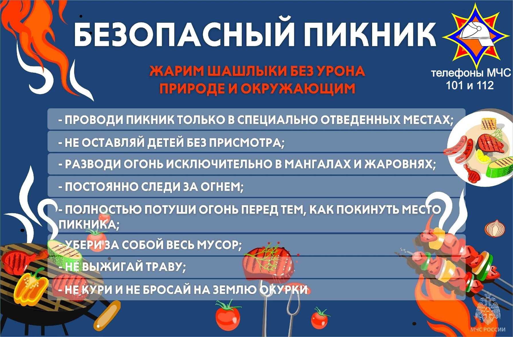 Безопасный пикник. Жарим шашлыки без урона природе и окружающим. - Средняя  школа № 20 г.Могилева